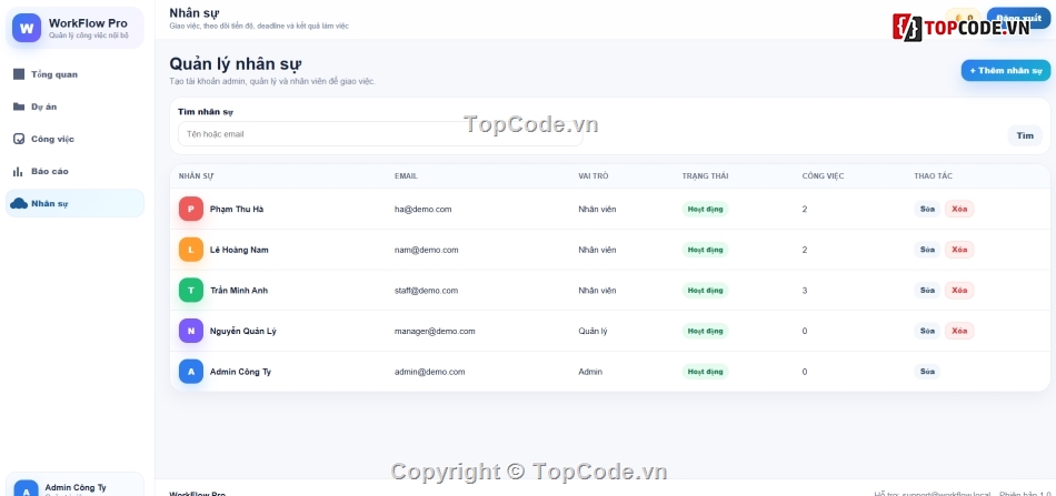 Website quản lý,Website công ty,quản lý công ty